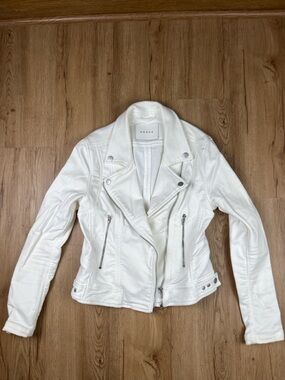 BLANKNYC White Moto Jacket Small Stretch Zip Up Biker Jacket